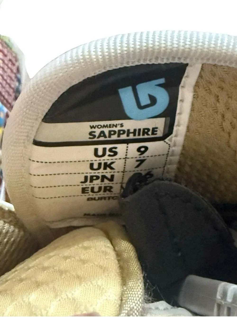 Burton Sapphire women's snowboard boots Patchwork Size 9